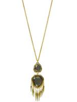 alexis bittar gold quartz and pyrite long necklace