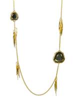 alexis bittar gold long pyrite and spears necklace